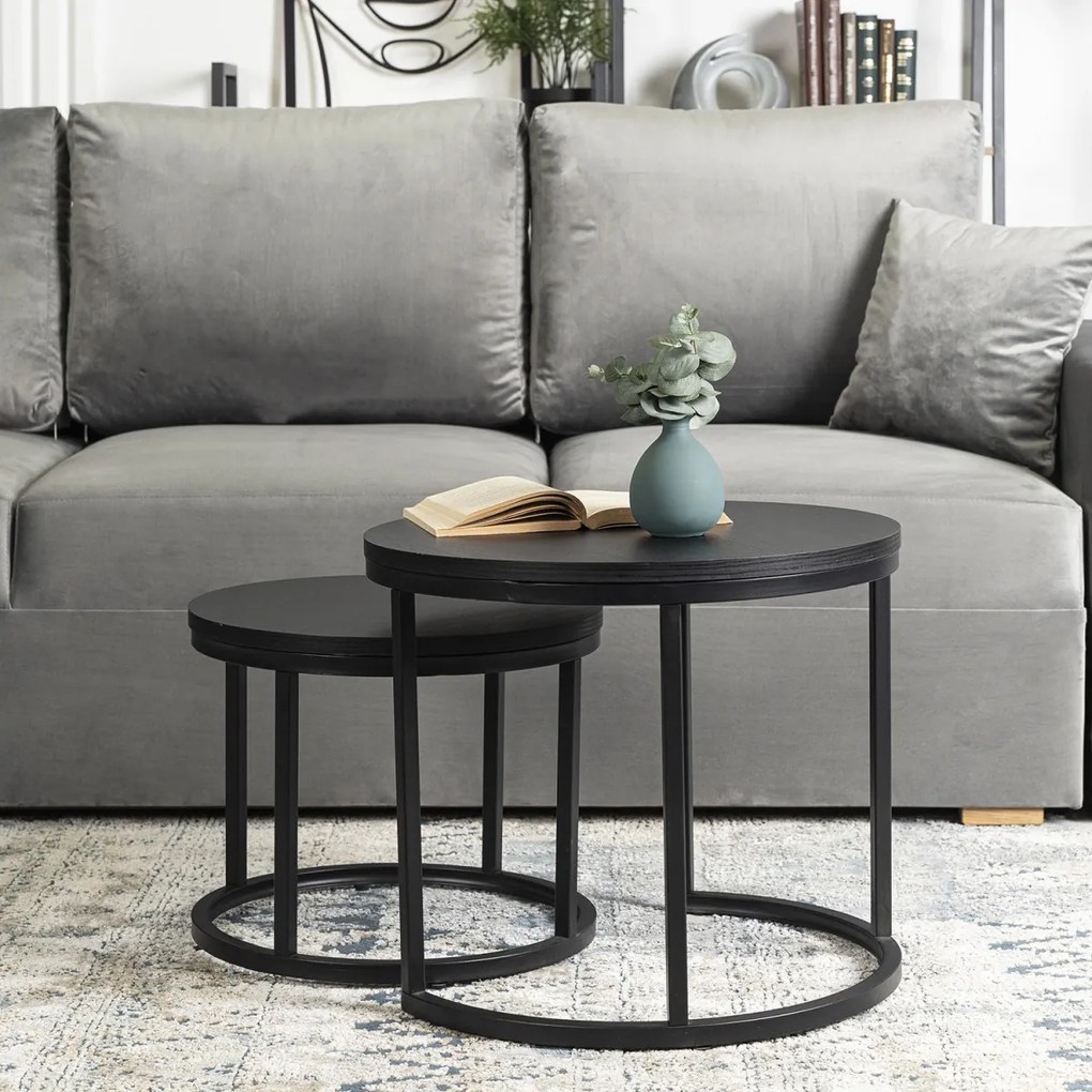 Dohányzóasztal szett fekete színben MANU