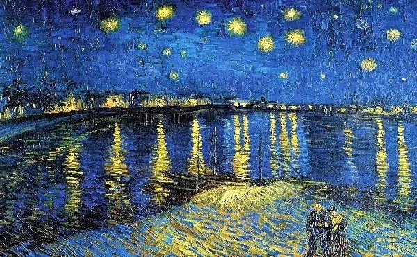 Van Gogh - Csillagos ég üvegkép, falikép