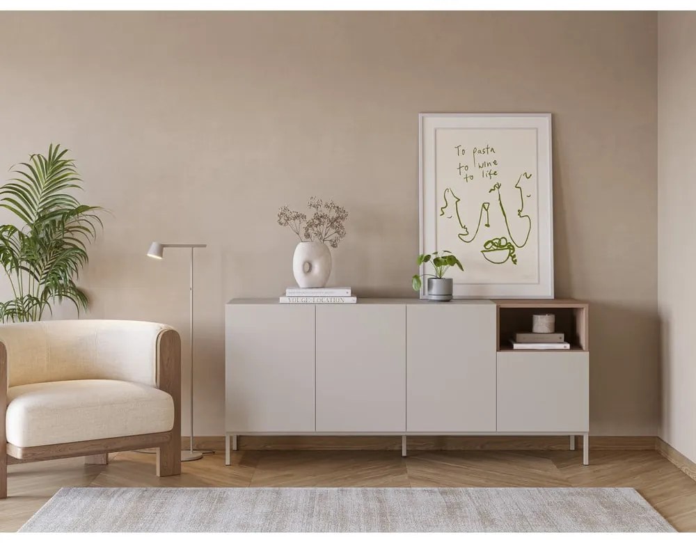 Krémszínű komód 180x80 cm Cailin – Marckeric