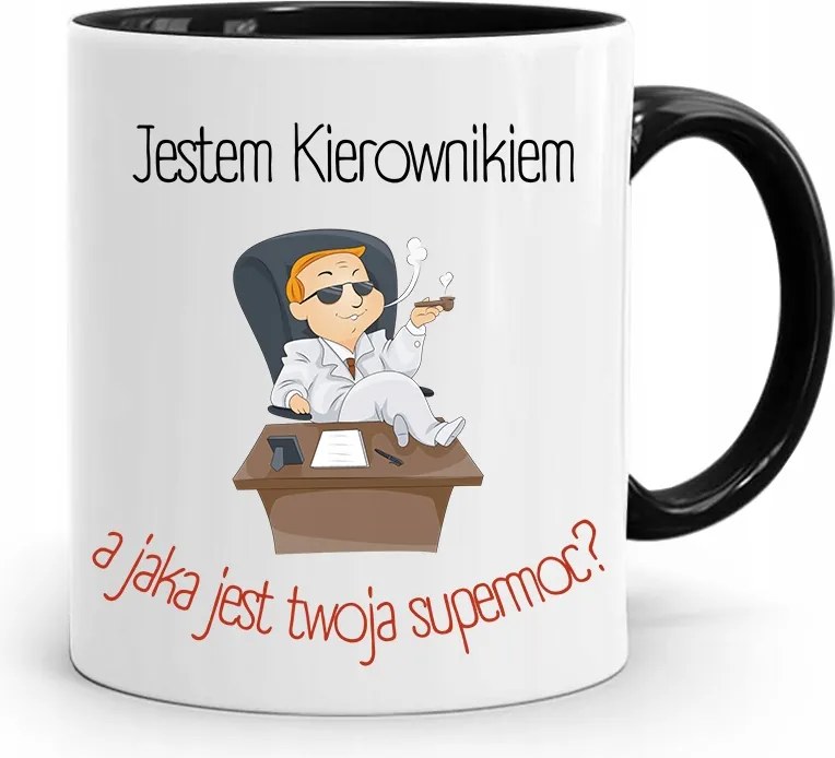 Fekete Bögre A Vezetőnek Én Vagyok A Vezető A Fényképes Nyomtatással