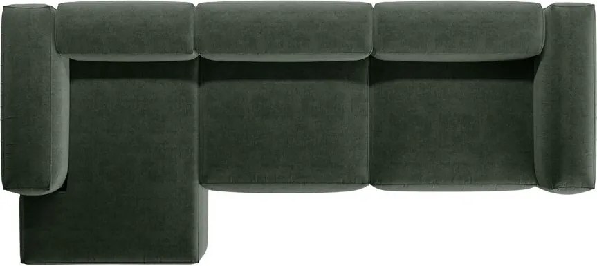 Zöld sarokkanapé (bal oldali-heverő résszel) Bergamo – Cosmopolitan Design