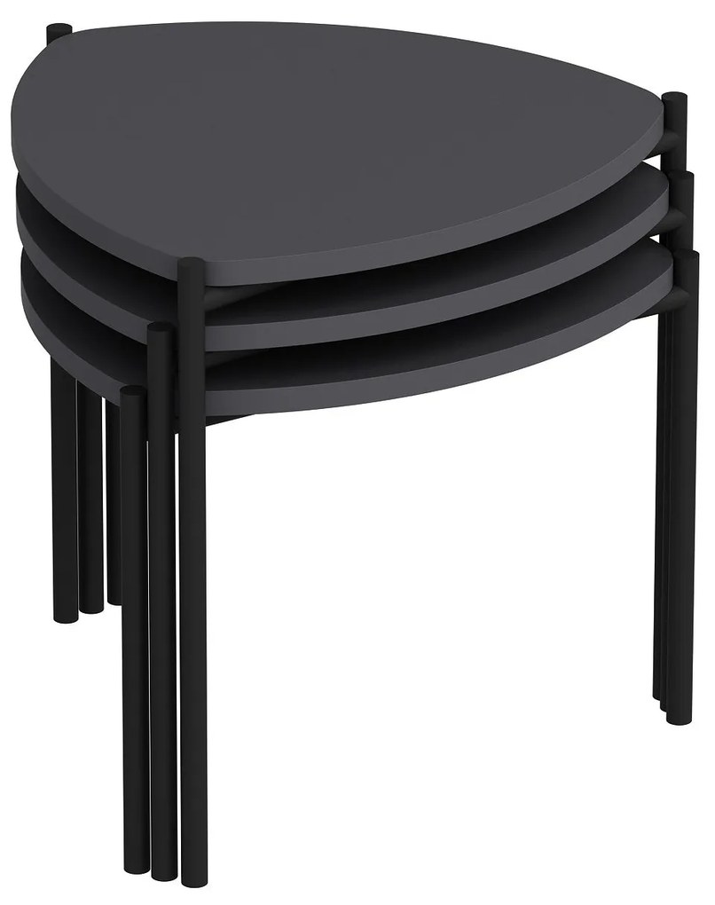 Dohányzóasztal (3 részes) Lenny - Anthracite