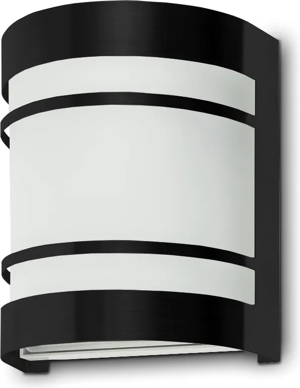 Kültéri Fali Lámpa Kerti Homlokzati Lámpa Led E27 Fekete Üveg Fém