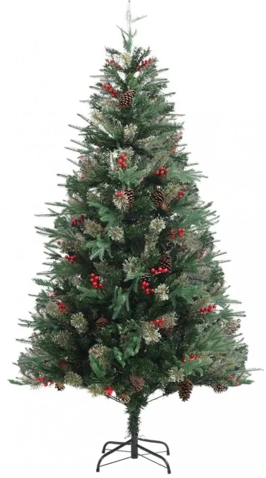 zöld karácsonyfa fenyőtobozokkal 195 cm