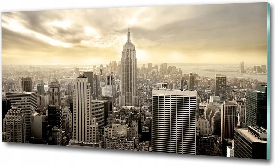 Fotó vászonkép edzett üveg New York 125x50