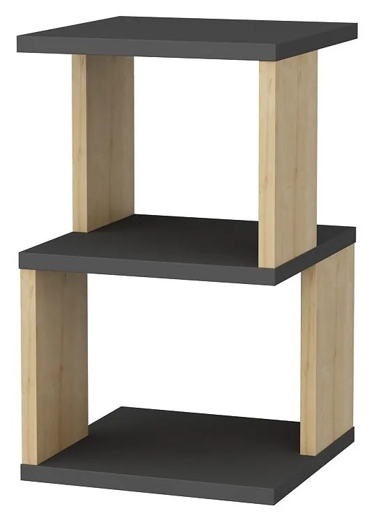 Éjjeliszekrény Carter - Anthracite, Oak