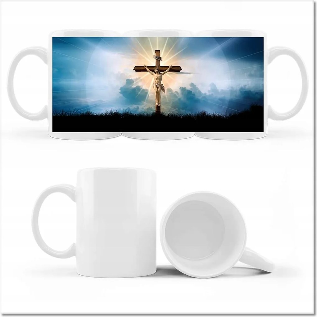 Krisztus keresztre feszítése mintás bögre