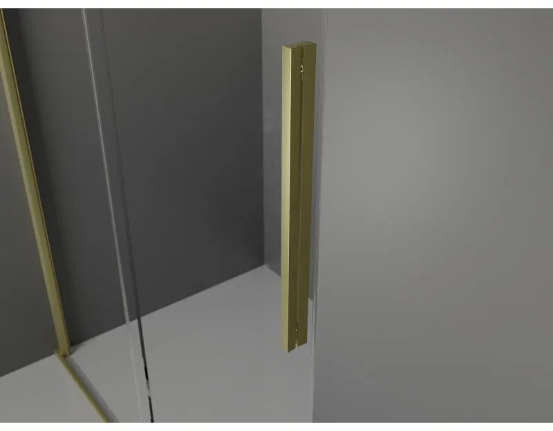 Mexen Velar, nyílásba tolóajtó Walk-In típusú 85 cm, 8 mm átlátszó üveg, arany matt, 871-085-000-03-55