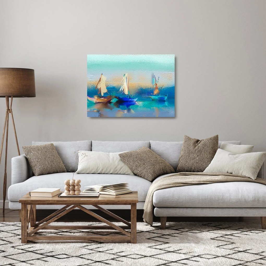 Üveg kép - Tájképfestészet, festészet (70x50 cm)