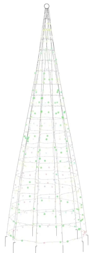 színes LED karácsonyfa zászlórúdra 550 LED 300 cm