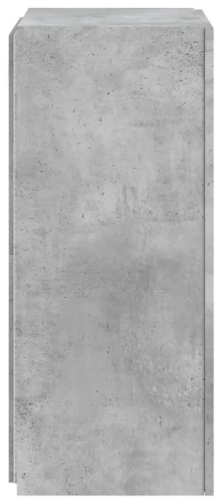 betonszürke falra szerelhető TV-szekrény LED-del 40,5x35x80 cm