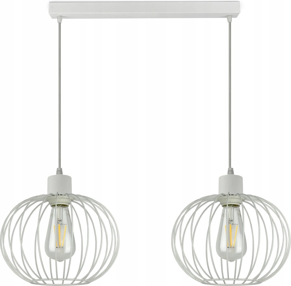 Függő lámpa Csillár Fehér drót Led gömbök E27