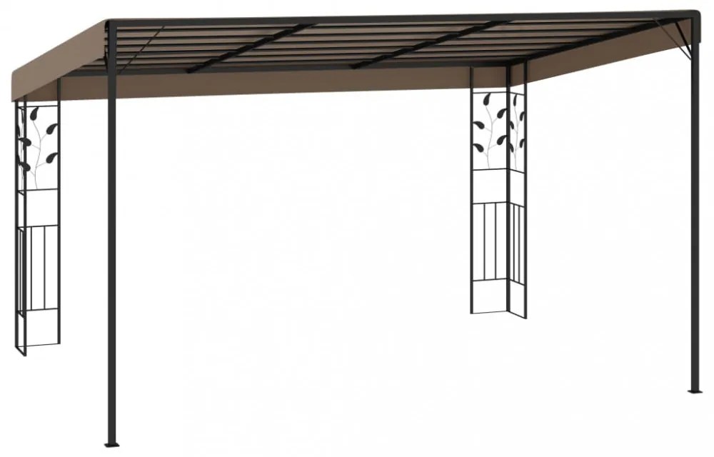 vidaXL tópszínű falra szerelhető pavilon 4 x 3 x 2,5 m