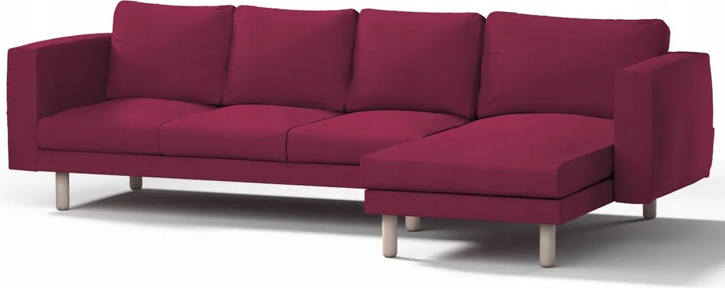 Dekoria Norsborg 4 személyes kanapé huzat Ikea sezlonnal rózsaszín