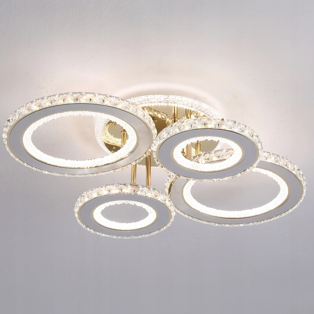 Mennyezeti Lámpa Kristály Glamour függeszték Csillár Plafon Led Távirányító 115W