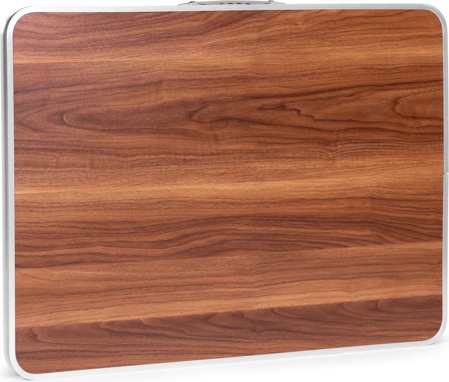 Kerti asztal, MultiGarden GMFC-FY8060, barna, 80 x 60 cm, összecsukható, magasság: 70 cm, bőrönddé hajtható, hordfogantyúval, teherbírás: 30 kg