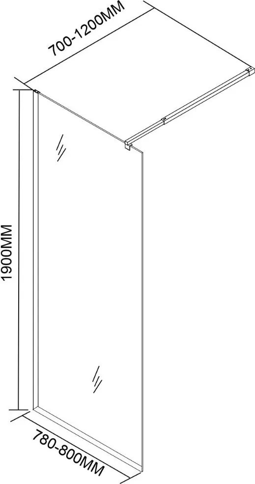 River walk in zuhanyfal 80x190 cm