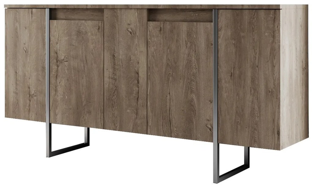 Konzolasztal Luxe - Walnut, Silver