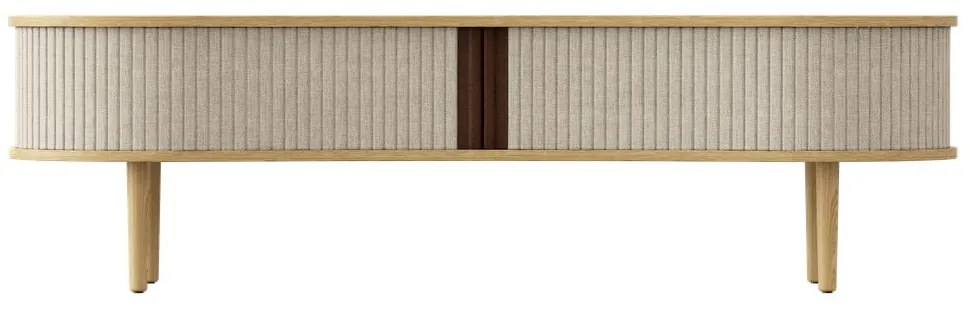 Bézs-natúr színű TV-állvány tölgyfa dekorral 140x40 cm Audacious – UMAGE