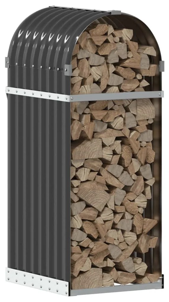 antracit színű horganyzott acél fatörzstartó 40 x 45 x 100 cm