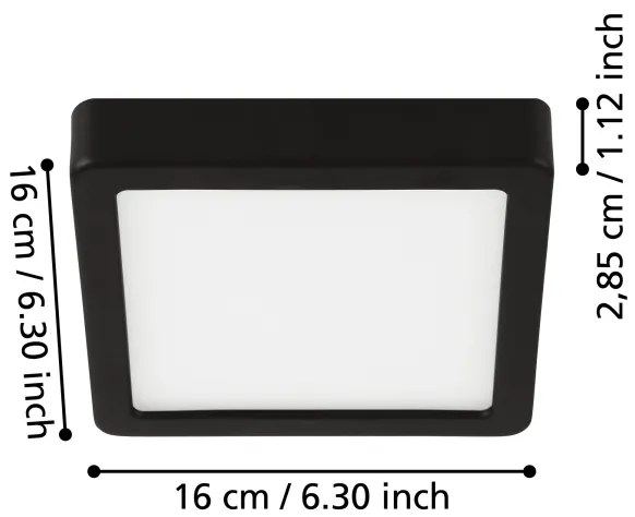 Eglo 900643 - FUEVA LED fürdőszobai mennyezeti lámpatest LED/11W/230V IP44 fekete