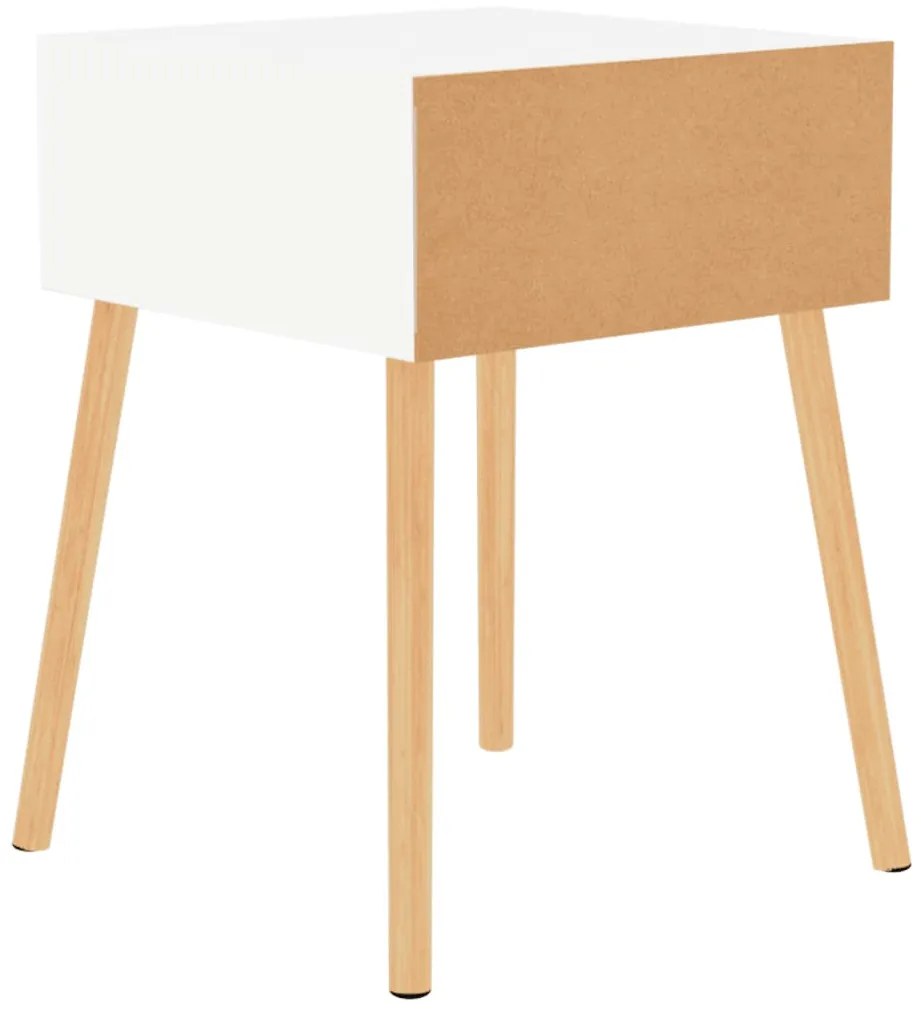 2 db magasfényű fehér szerelt fa éjjeliszekrény 40x40x56 cm