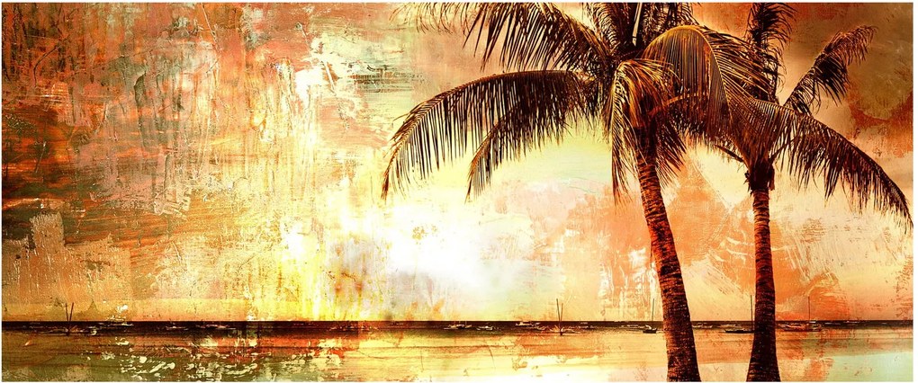 Kép - pálmafák a tengerparton (120x50 cm)