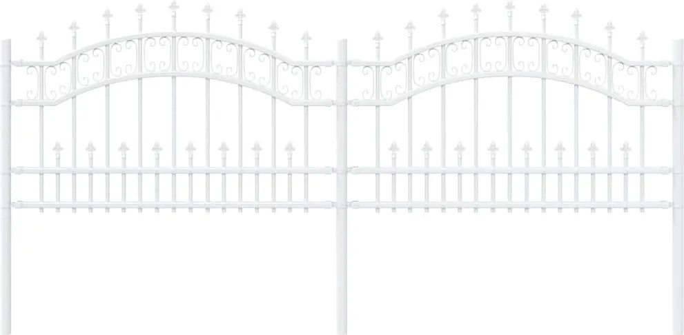 vidaXL Kerti Kerítés Fehér 240 x 118 cm Porszórt Acél