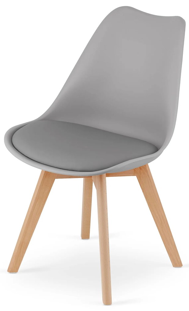 Étkező szett 1 + 4, fehér ADRIA asztal 120x80 cm + világosszürke BALI MARK szék bükkfa lábakkal