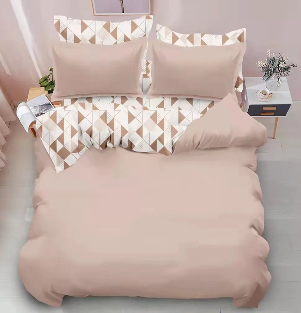 BEIGE GEO fordítható ágynemű 140x200 cm + párnahuzat 40x50 cm INGYENES