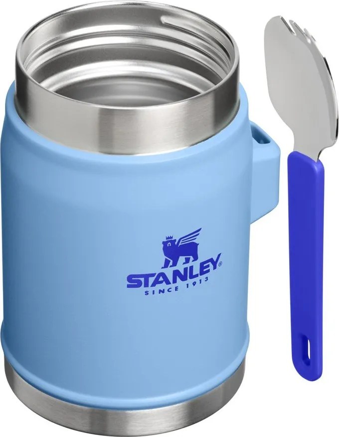 Kék rozsdamentes acél ételtartó termosz 400 ml Legendary Food Jar + Spork Blue Sky – Stanley