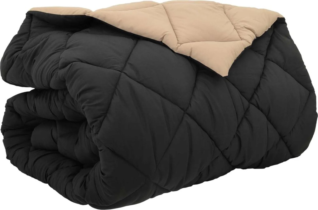 vidaXL Téli takaró Fekete és Taupe 200 x 200 cm Mikroszál