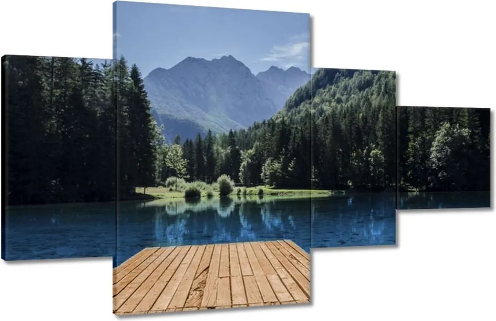 Festmények 130x80 Fa híd a hegyekben