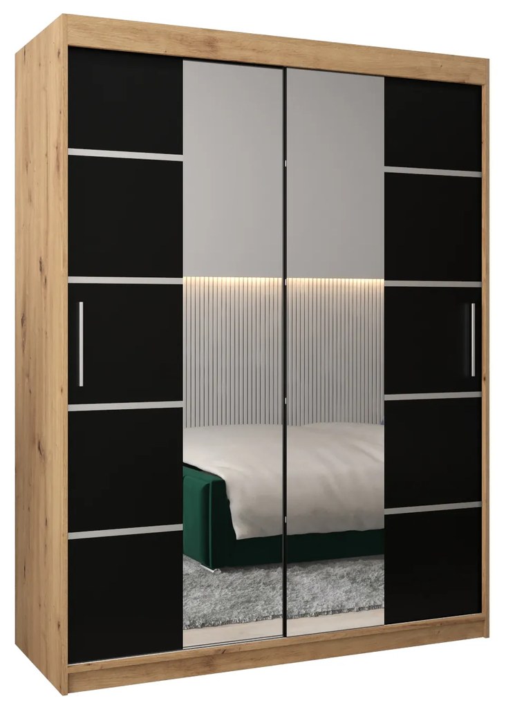 Ruhásszekrény 180 cm Verika 4 180 (artisan tölgy + fekete). 1064288