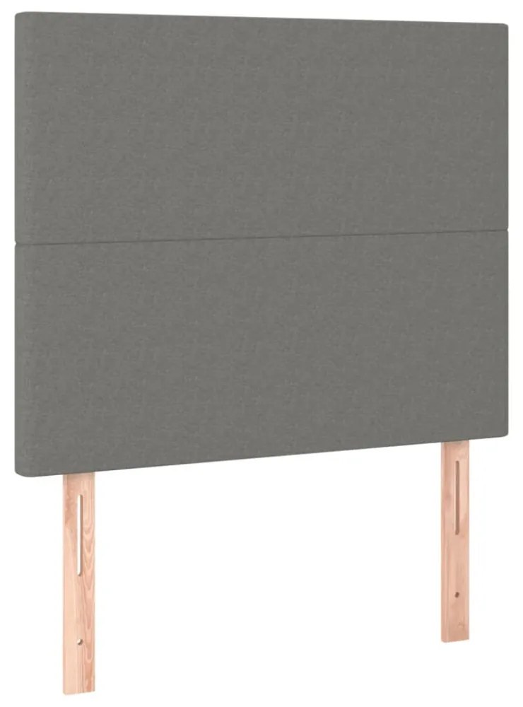 sötétszürke szövet ágykeret matrac nélkül 90x190 cm