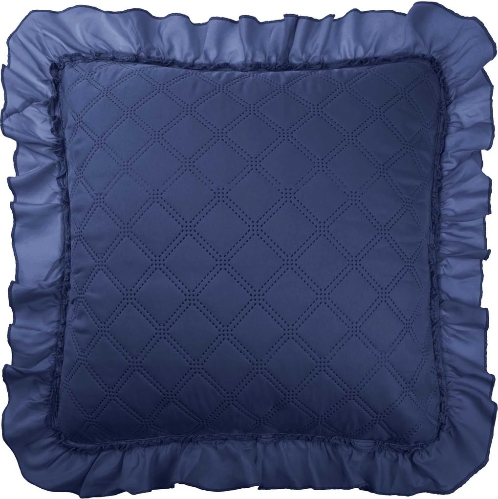 Dekoratív párnahuzat Ruffy 45x45 sötétkék, fodros