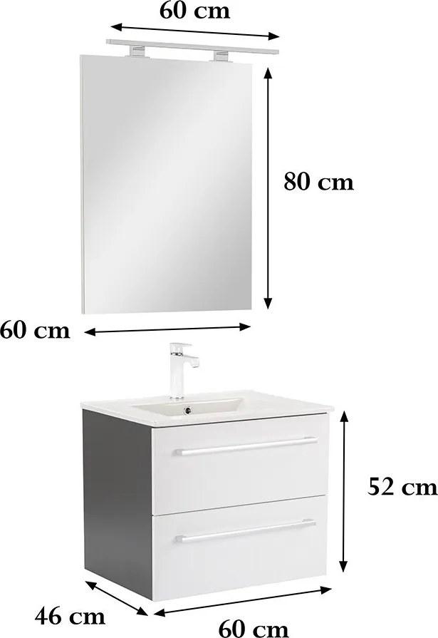 Vario Clam 60 Fürdőszoba komplett szekrény