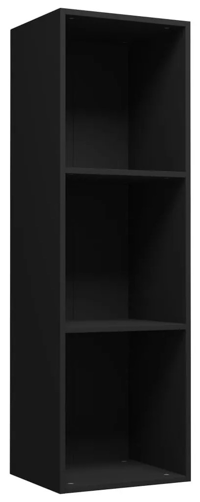 fekete forgácslap könyv-/TV-szekrény 36 x 30 x 114 cm