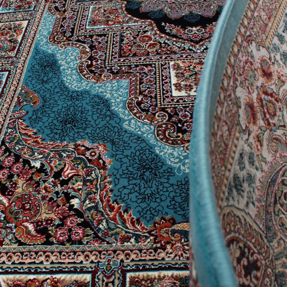 Perzsa szőnyeg türkiz TABRIZ 160x230 luxus nappali szőnyeg akrilból