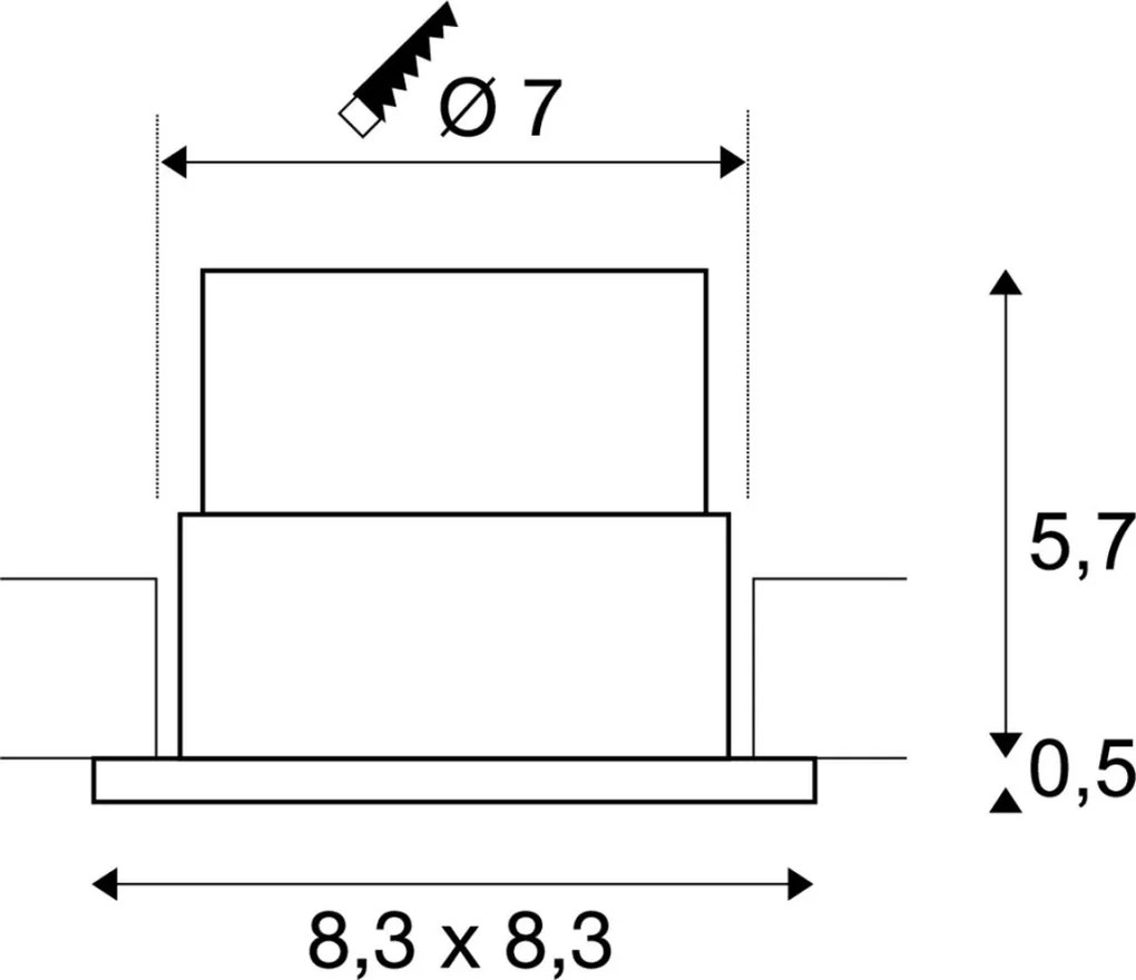 SLV PATTA-F 114450 Beépíthető spotlámpa 1x11W/LED 3000K 745LM IP20/IP65