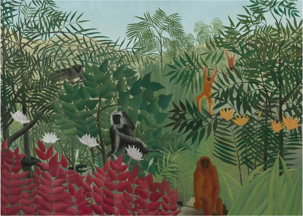 Kép - Henri Rousseau, Tropical Forest with Monkeys, reprodukciók (70x50 cm)