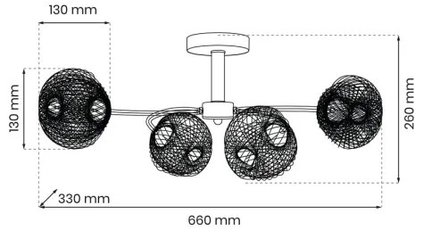 Felületre szerelhető csillár OAKLAND 4xE27/60W/230V