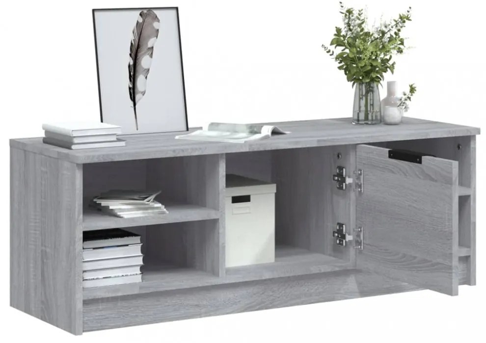 szürke sonoma színű szerelt fa TV-szekrény 102 x 35,5 x 36,5 cm