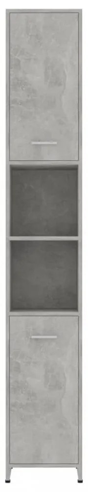 betonszürke szerelt fa fürdőszobaszekrény 30 x 30 x 183,5 cm