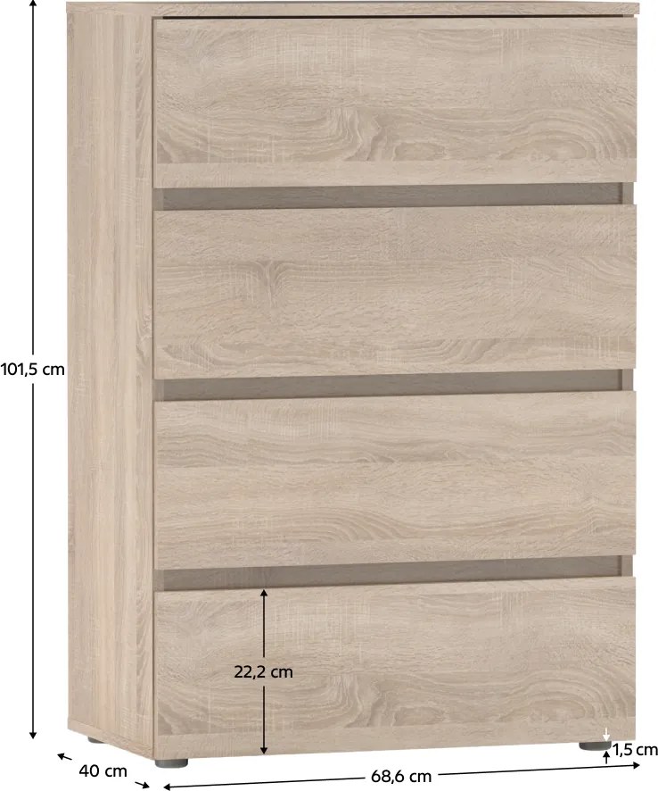 PARMAD komód, sonoma tölgy