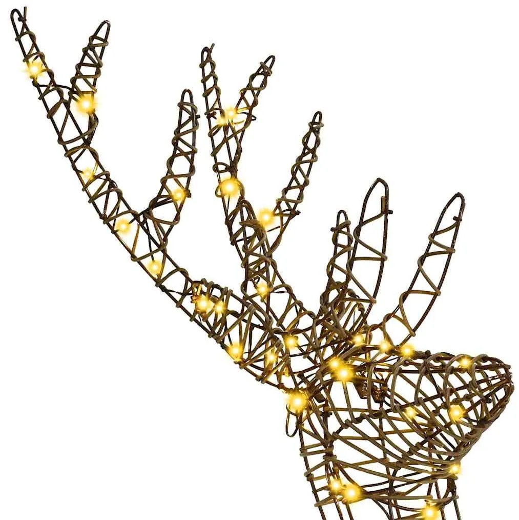 3D rénszarvas 140 LED-del Meleg fehér 128 cm Rattan
