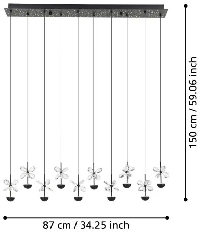 Eglo 390278 - LED Dimmelhető csillár zsinóron PIANOPOLI LED/23W/230V 3000K