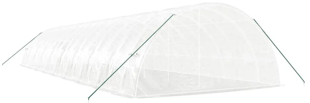 fehér acélvázas melegház 108 m² 18x6x2,85 m