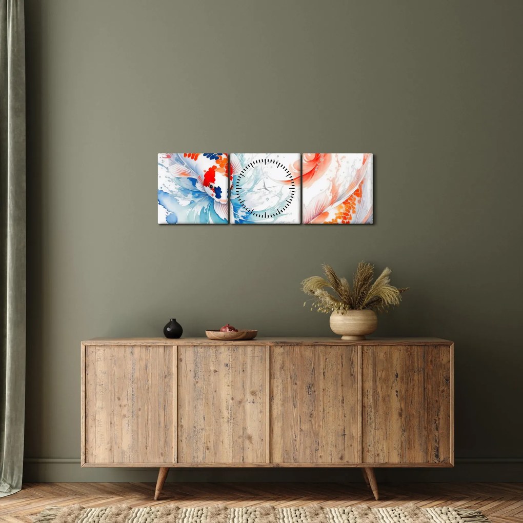 Kép - Halak (órával) (90x30 cm)