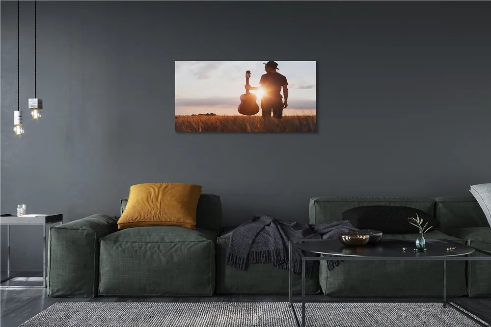 Canvas képek gitár férfi 140x70 cm